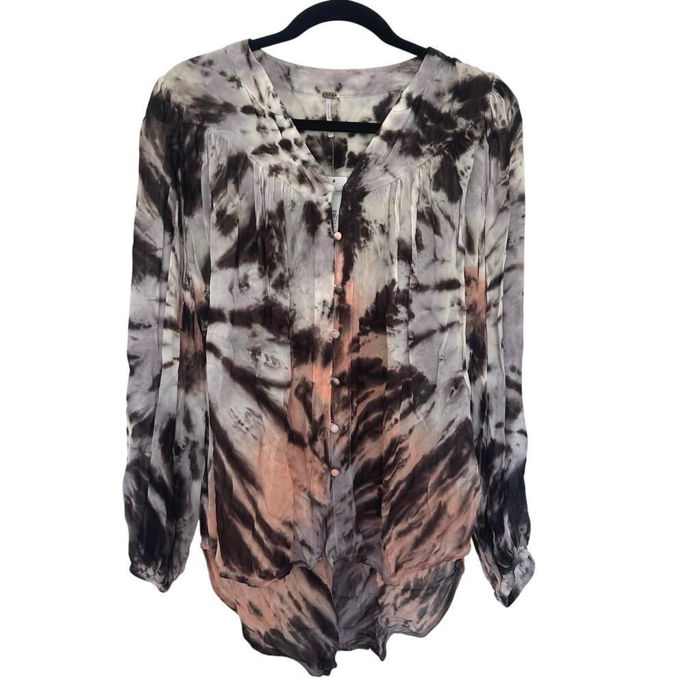 NWT! Young Fabulous & Broke YFB XS Carly Tie Dye Chiffon Tunic Boho Festival Top